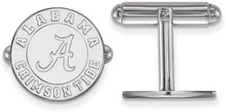 Rhodium-Plated Sterling Silver University of Alabama Cuff Links, 16MM