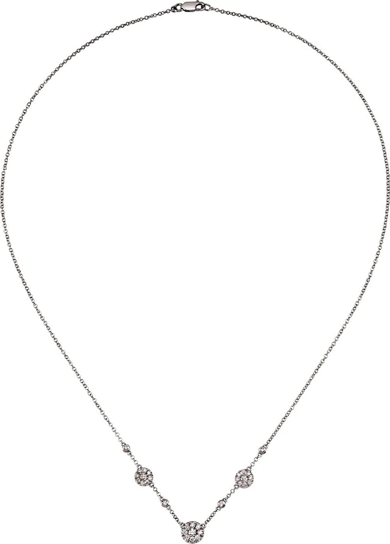 Diamond Pendant Necklace in 14k White Gold, 18" (1/2 Cttw)