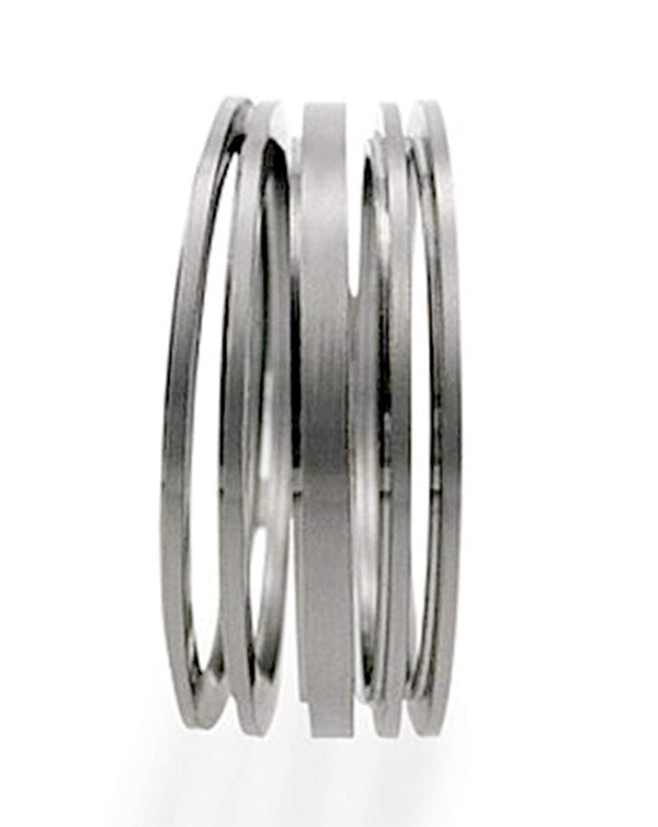 Five Satin Brushed Interchangeable Comfort-Fit Titanium Bands