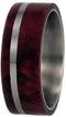 Redwood, Titanium Pinstripe 8mm Comfort Fit Titanium Wedding Band, Size 6.5