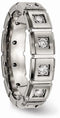 Matte Titanium 12-Stone CZ 5mm Comfort-Fit Band