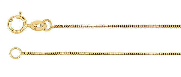 14K Yellow Gold Solid Box Chain Link 16"