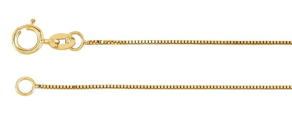 .55mm 14k Yellow Gold Solid Box Link Chain