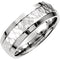 7.5mm 14k White Gold Fancy Carved Band Sizes 4 to 14