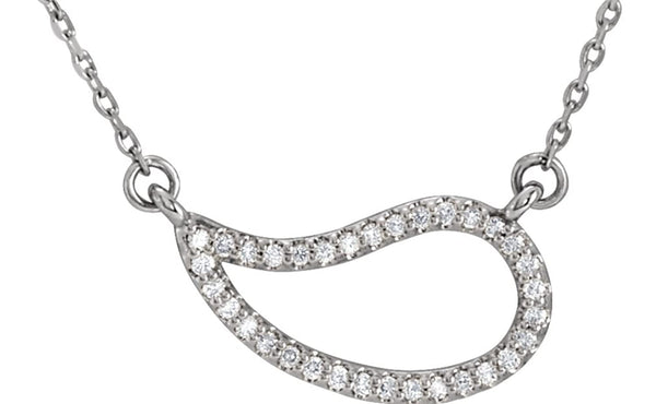 Diamond Geometric Necklace in Rhodium-Plated 14k White Gold, 18"(1/6 Ctw, Color G-H, Clarity I1)