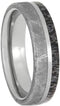 Gibeon Meteorite, Deer Antler 6mm Titanium Comfort-Fit Wedding Band