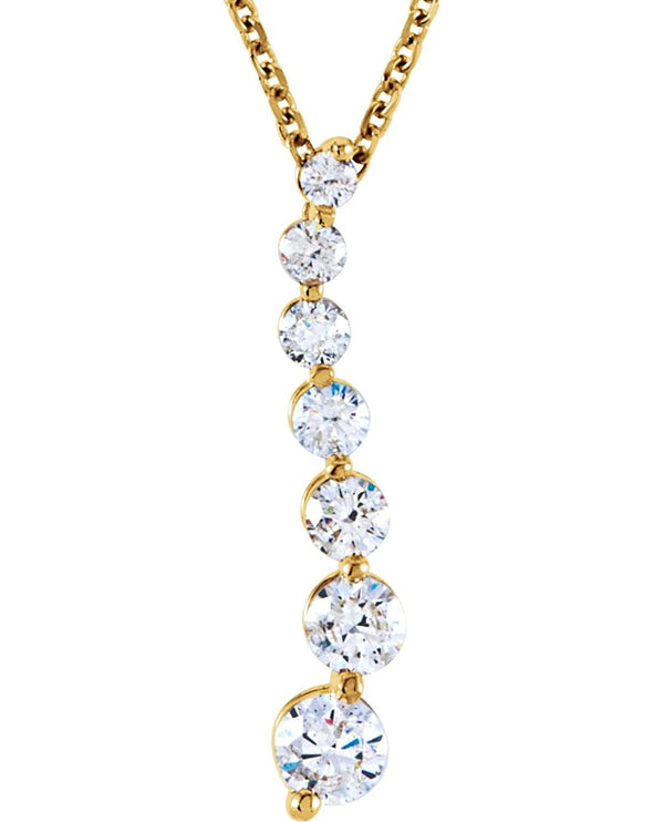 Diamond 'Journey' Necklace in 14k Yellow Gold, 18" (1/2 Cttw)
