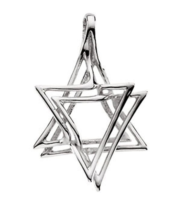 Star of David 14k White Gold Pendant (Made in Holy Land)