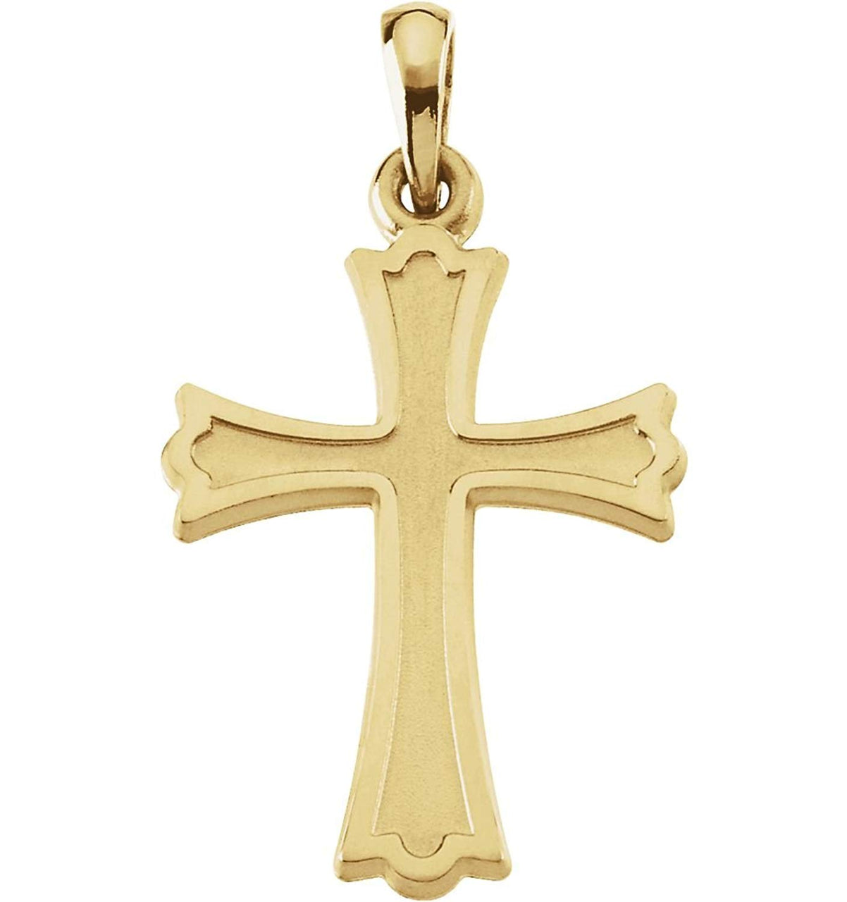 Fleury Cross 14k Yellow Gold Pendant (22X16MM)