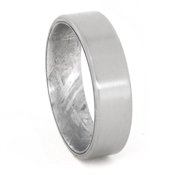 Satin Titanium 6mm Comfort-Fit Gibeon Meteorite Ring