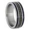 Crushed Dinosaur Bone, Blue Box Elder Burl Wood 8mm Matte Titanium Comfort-Fit Wedding Ring