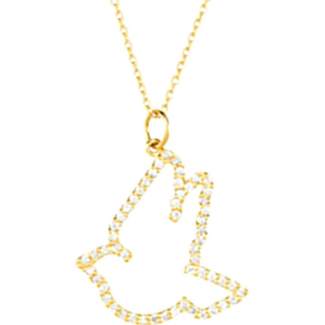 Diamond 'Dove' 14k Yellow Gold Pendant Necklace, 16" (1/4 Cttw)