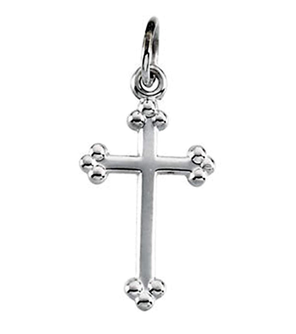 Botonee Cross Rhodium-Plated 14k White Gold Pendant (21x11MM)