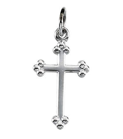 Botonee Cross Rhodium-Plated 14k White Gold Pendant (23x11.25MM)