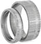 Damascus Steel Comfort-Fit Matte Stainless Steel His and Hers Wedding Rings Set Size, M14-F9.5