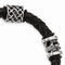 Men's Stainless Steel Antiqued Dragon Black Braided Leather Bracelet, 8.5"