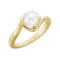 White Freshwater Cultured Pearl Bypass Ring, 14k Yellow Gold (6.5-7mm)