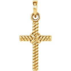 Rope Cross 14k Yellow Gold Pendant (13.5X8.6 MM)