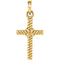 Rope Cross 14k Yellow Gold Pendant (13.5X8.6 MM)