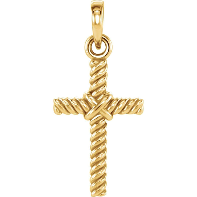 Rope Cross 14k Yellow Gold Pendant (13.5X8.6 MM)