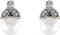 White Freshwater Cultured Pearl and Diamond Earrings, Platinum (6-6.5MM) (.07 Ctw, GH Color, SI2-SI3 Clarity)