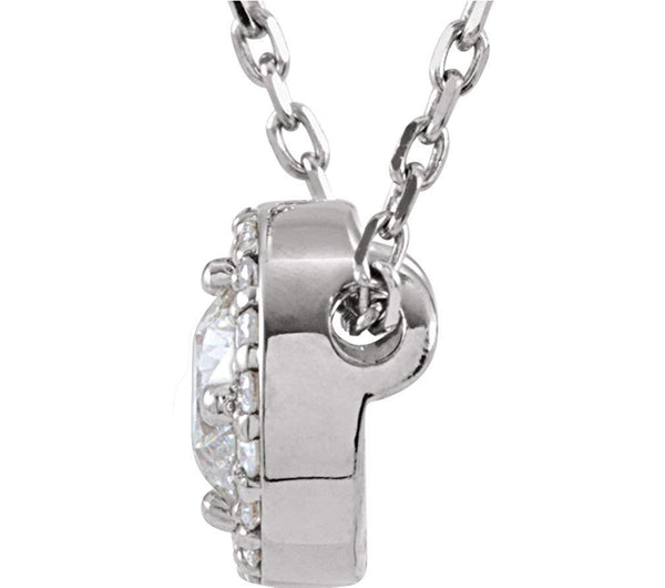 19-Stone Diamond Halo 14k White Gold Pendant Necklace, 16" (.33 Cttw)