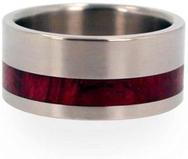 Men's Titanium Redwood 10mm Comfort-Fit Band, Handmade, Interchangeable, Size 7.5