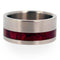 Interchangeable Redwood Inlay 10mm Comfort Fit Titanium Wedding Band , Size 10