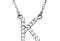 Diamond Initial 'K' Rhodium Plate 14K White Gold (1/8 Cttw, GH Color, I1 Clarity), 16.25"