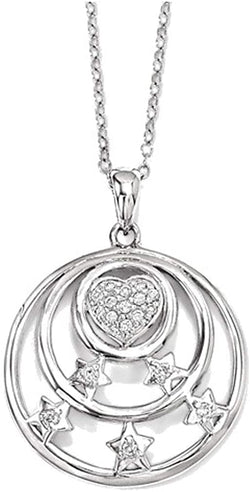 CZ 'Dream Come True' Necklace, Rhodium-Plated Sterling Silver, 18" (25x25MM)