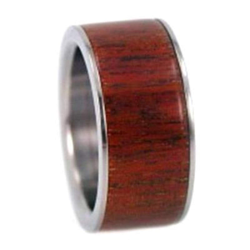 Peruvian Ipe Wood 10mm Comfort-Fit Titanium Band, Size 10