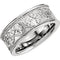 Leaf Design 8.5mm Rhodium-Plated 14k White Gold Band