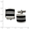 Stainless Steel Satin Enameled Square Cuff Links, 18MM