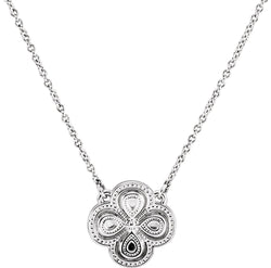 Fashion Clover Necklace in Sterling Silver 18"