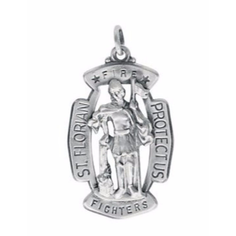 Sterling Silver St. Florian Medal (30x20 MM)