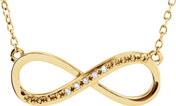 Diamond Infinity 14k Yellow Gold Pendant Necklace, (.06 Cttw)