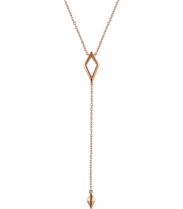 Geometric Necklace in 14k Rose Gold, 16-18"