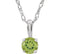 Children's Peridot Birthstone 14k White Gold Pendant Necklace, 14"