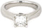 The Men's Jewelry Store (for HER) Charles & Colvard Moissanite and Diamond 10k White Gold Engagement Ring, Tulip Wood Titanium Wedding Band, Bridal Set, Size 6.25