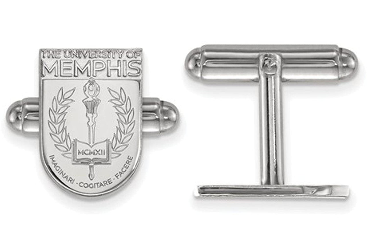 Rhodium-Plated Sterling Silver, University of Memphis Crest, Cuff Links, 15MMX11MM