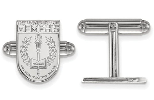 Rhodium-Plated Sterling Silver, University of Memphis Crest, Cuff Links, 15MMX11MM