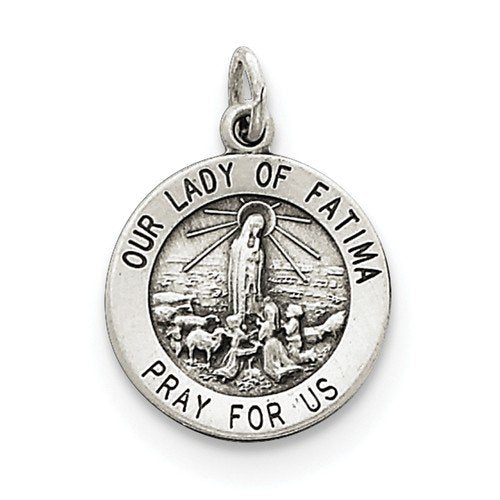 Sterling Silver Our Lady Of Fatima Medal (20X15MM)