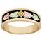 Men's Wedding Antiqued Band, 10k Yellow Gold, 12k Green and Rose Gold Black Hills Gold Motif