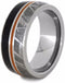 Dinosaur Bone, Gibeon Meteorite, Orange Stripe 9mm Comfort-Fit Titanium Wedding Band, Size 13.75