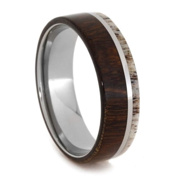 Ironwood, Deer Antler 8mm Comfort-Fit Titanium Wedding Band