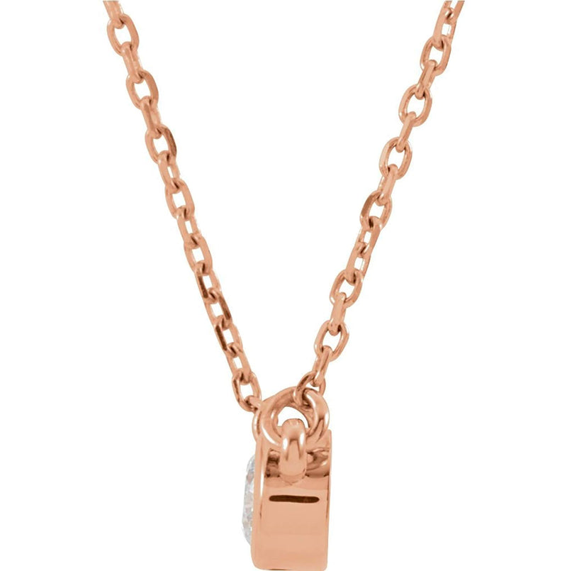 Diamond Solitaire 14k Rose Gold Pendant Necklace, 18" (1/6 Cttw)