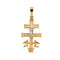 Two-Tone Cara Vaca Crucifix 14k Yellow and White Gold Pendant (40X24MM)