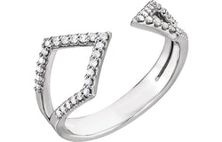 Diamond Geometric Ring, Sterling Silver (1/5 Ctw, Color GH, Clarity I1), Size 6