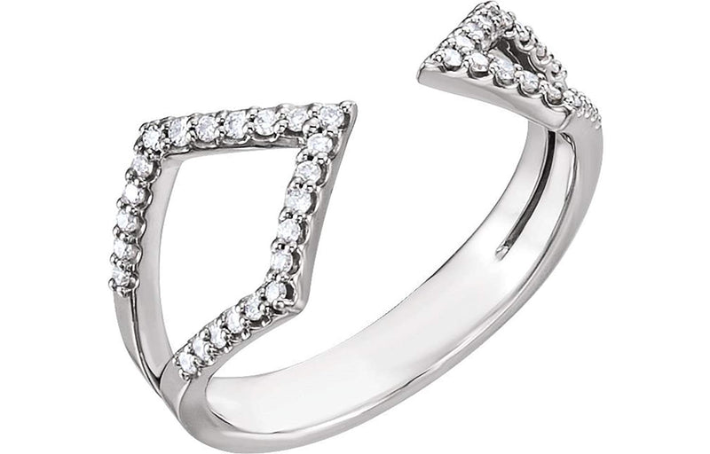 Platinum Diamond Geometric Ring (1/5 Ctw, Color GH, Clarity SI2-SI3), Size 7.5