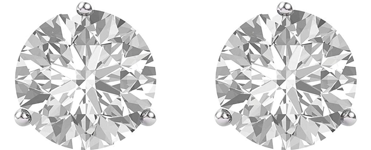 Charles & Colvard Forever One Moissanite Earrings, Rhodium-Plated 14k White Gold 5MM